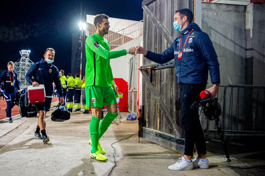 Goalkeeper Rune Almenning Jarstein of Norway and Terje
