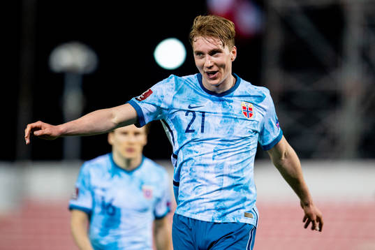 Kristian Thorstvedt of Norway celebrates