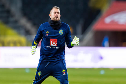 Goalkeeper Kristoffer Nordfeldt of Sweden