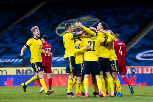 The players of Sweden celebrate