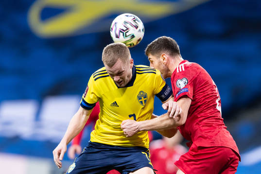 Sebastian Larsson of Sweden and Lasha Dvali of Georgia