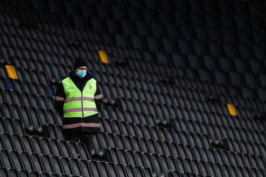 A steward in the stands