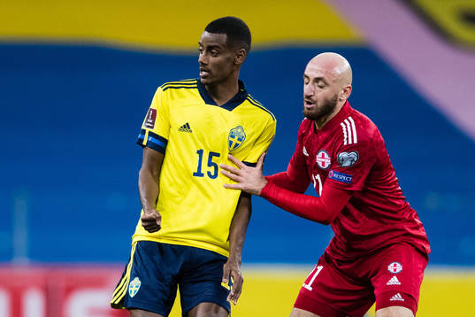 Alexander Isak of Sweden and Valerian Gvilia of Georgia