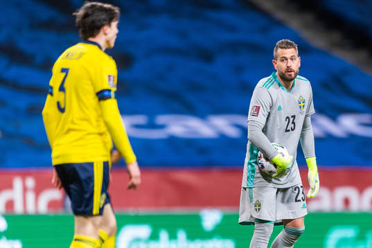 Goalkeeper Kristoffer Nordfeldt of Sweden