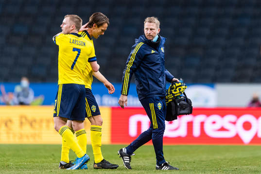 Sebastian Larsson embrace Albin Ekdal of Sweden who leaves
