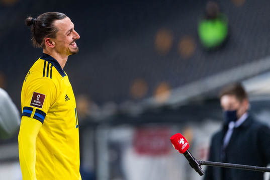 Zlatan Ibrahimovic of Sweden is interviewed