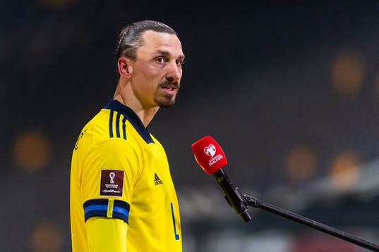 Zlatan Ibrahimovic of Sweden is interviewed