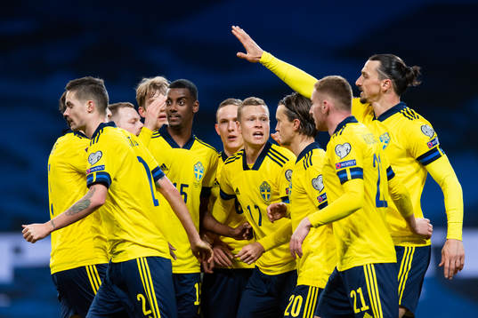 The players of Sweden celebrate