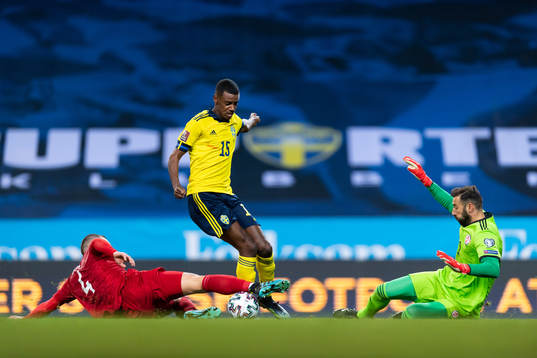 Guram Kashia and goalkeeper Giorgi Loria against Alexander