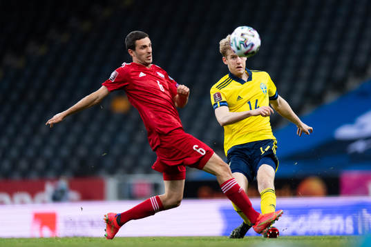Giorgi Aburjania of Georgia and Filip Helander of Sweden