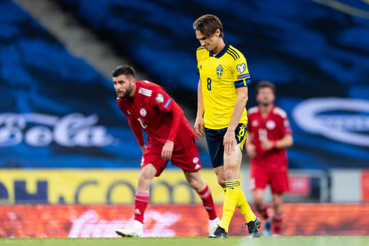 Albin Ekdal of Sweden looks dejected
