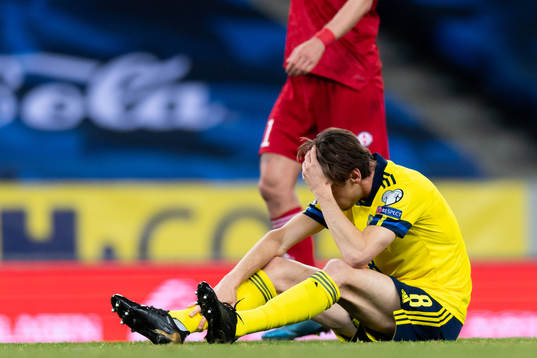 Albin Ekdal of Sweden looks dejected