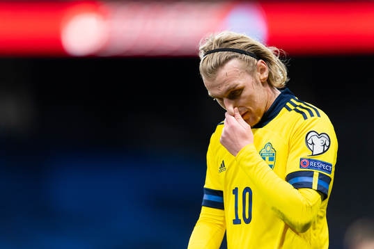 Emil Forsberg of Sweden looks dejected