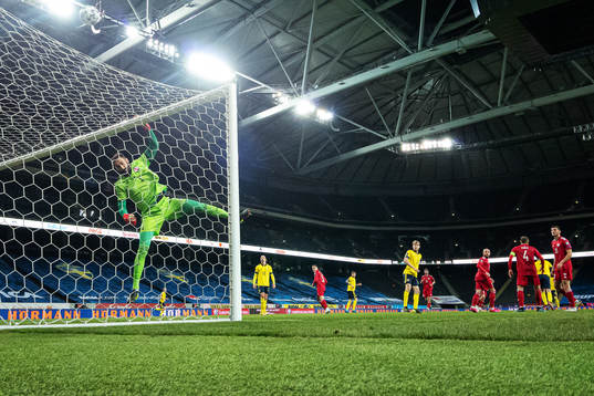 Goalkeeper Giorgi Loria of Georgia