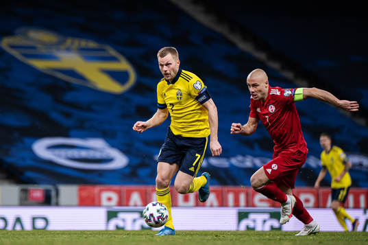 Sebastian Larsson of Sweden and Jaba Kankava of Georgia