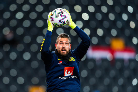 Goalkeeper Kristoffer Nordfeldt of Sweden