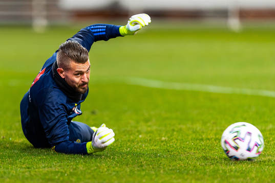 Goalkeeper Kristoffer Nordfeldt of Sweden