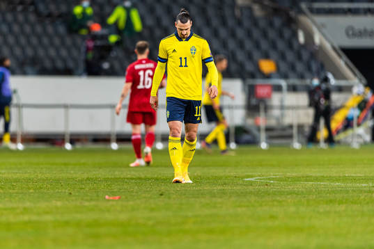 Zlatan Ibrahimovic of Sweden looks dejected
