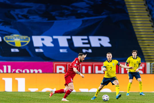 Nika Kvekveskiri of Georgia and Sebastian Larsson of Sweden