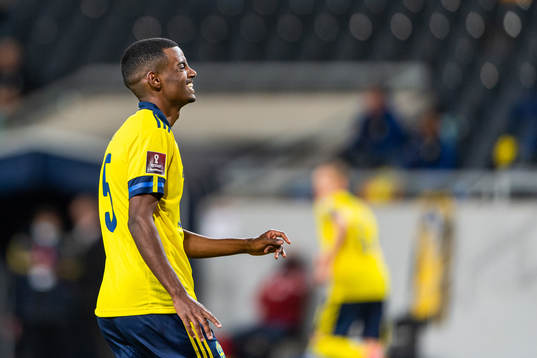 Alexander Isak of Sweden looks dejected