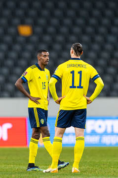 Alexander Isak and Zlatan Ibrahimovic of Sweden