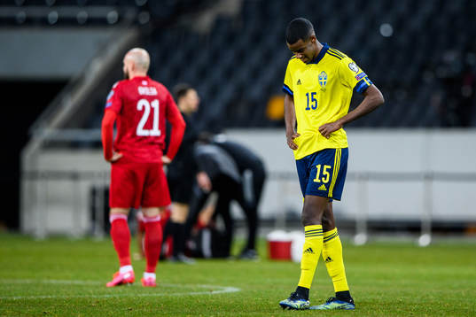 Alexander Isak of Sweden looks dejected