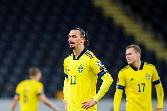Zlatan Ibrahimovic and Viktor Claesson of Sweden