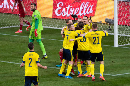 The players of Sweden celebrate