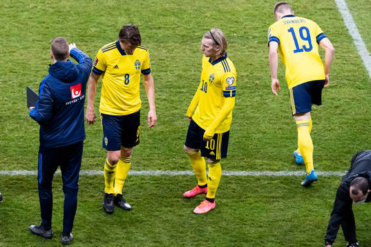 Albin Ekdal of Sweden leaves the pitch