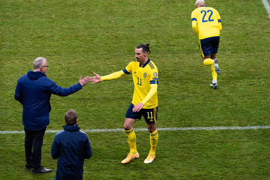 Zlatan Ibrahimovic is replaced by Robin Quaison