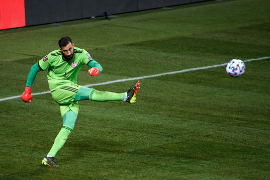 Goalkeeper Giorgi Loria of Georgia