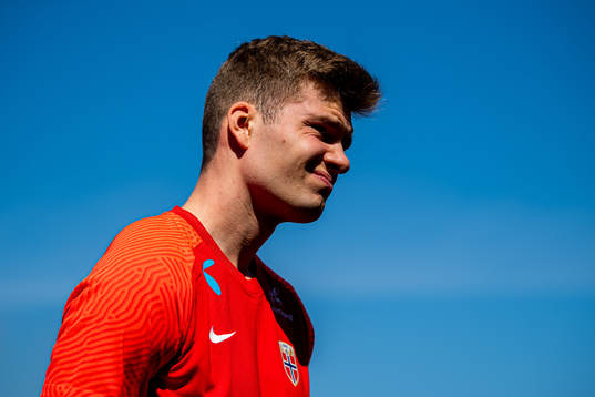 Alexander Sørloth of the Norwegian national football team