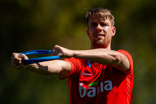 Kristoffer Ajer of the Norwegian national football team