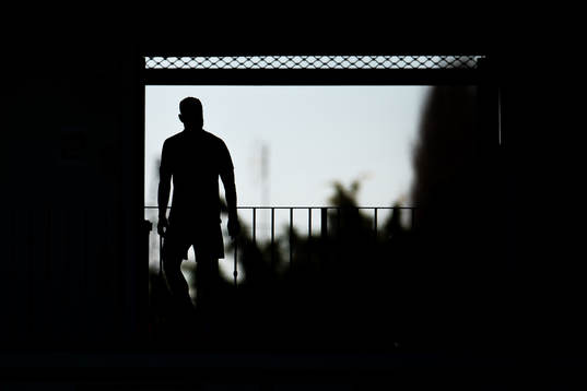 The silhouette of Joshua King of the Norwegian national