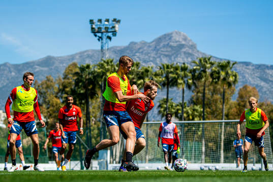 Kristoffer Ajer and Iver Fossum of the Norwegian national