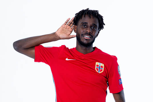 Tokmac Nguen of the Norwegian national football team poses