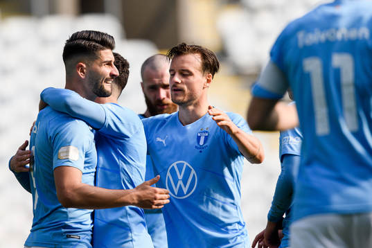 Malmö FFs Antonio Colak och Eric Larsson jublar