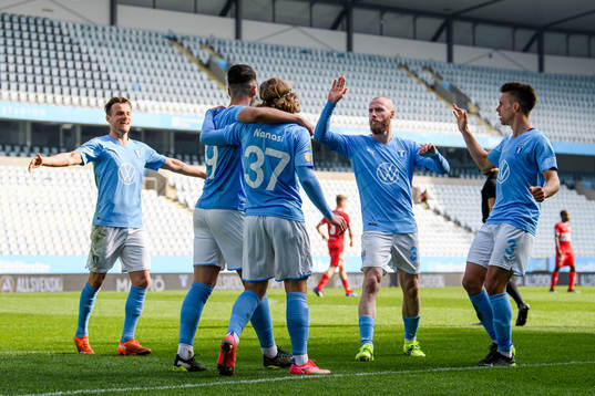 Malmö FFs Eric Larsson , Antonio Colak , Sebastian Nanasi,