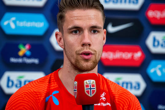 Kristoffer Ajer of the Norwegian national football team