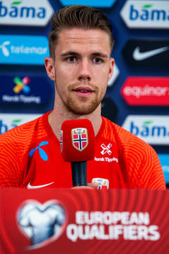 Kristoffer Ajer of the Norwegian national football team