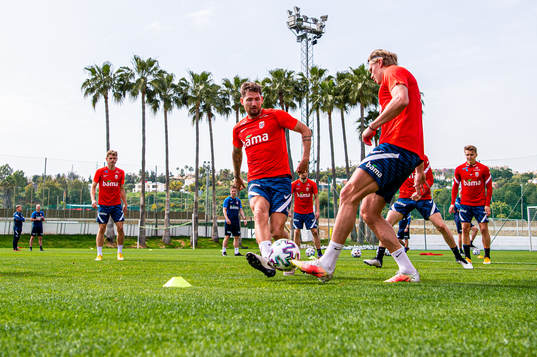 Stefan Strandberg and Erling Braut Haaland of the Norwegian
