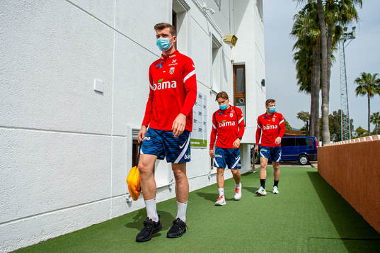 Alexander Sørloth, Jonas Svensson and Fredrik Midtsjø of