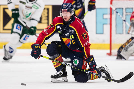 Djurgårdens Henrik Eriksson täcker ett skott