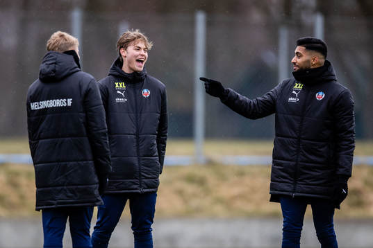 Helsingborgs Daniel Bergman och Amin Al-Hamawi