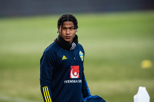 Jens-Lys Cajuste of the Swedish national football team