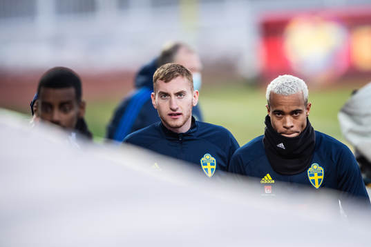 Dejan Kulusevski and Robin Quaison of the Swedish national