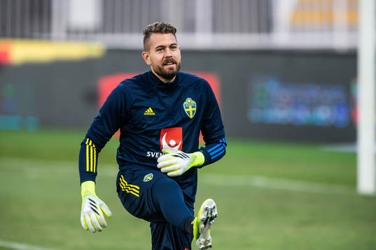 goalkeeper Kristoffer Nordfeldt of the Swedish national