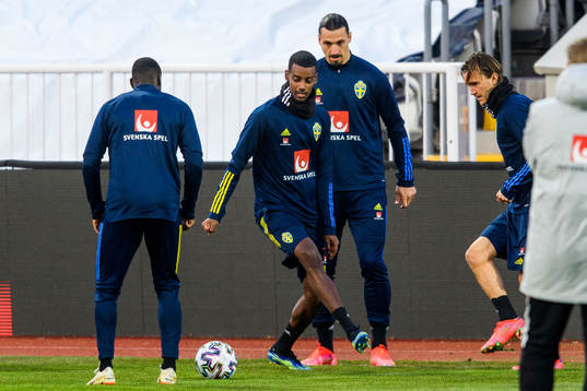 Alexander Isak, Zlatan Ibrahimovic and Kristoffer Olsson of