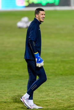 Goalkeeper Betim Halimi of the Kosovo national football