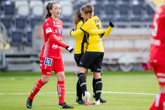 Häckens Filippa Angeldal jublar med Johanna Rytting Kaneryd